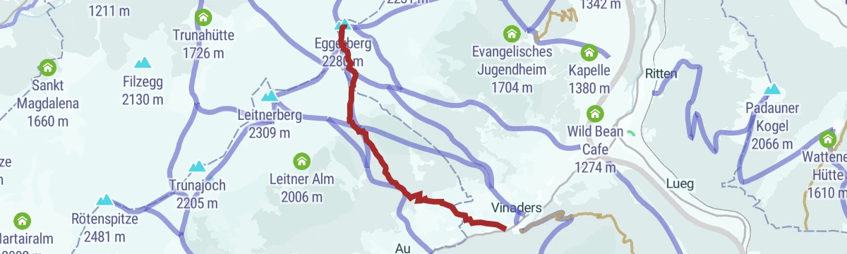 Route map: Eggerberg über Vinaders (2.280 m)